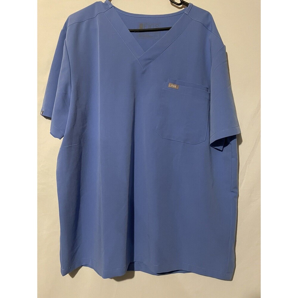 Figs Mens XL Technical Collection Scrub Shirt Top Blue EUC